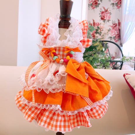 サンプル❤サマーオレンジワンピ　胴31　丈23