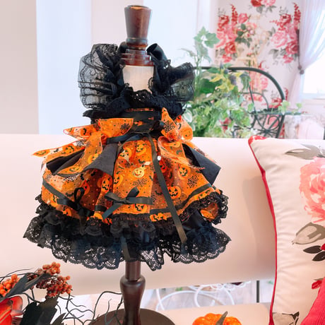 サンプル❤オレンジパンプキンハロウインワンピ　　胴33　　丈24