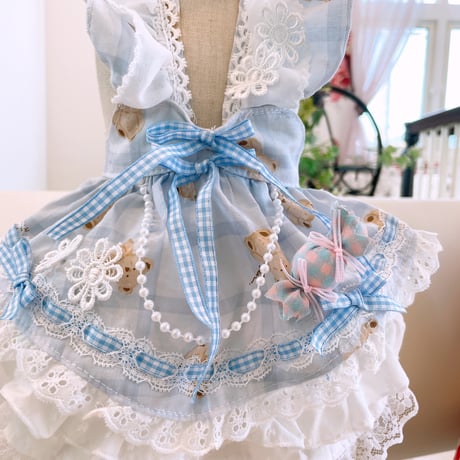 サンプル❤サマーベアーワンピ｛サックス｝　胴32　丈23
