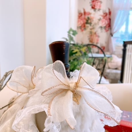 クリスマス❤ピンクベージュシフォンフリルクリスマスワンピ