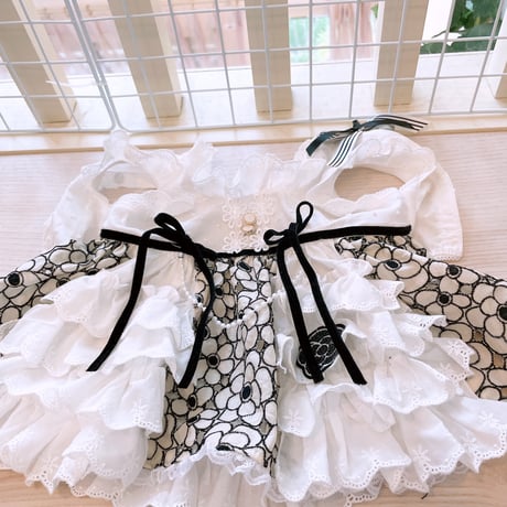 現品夏ワンピ❤カメリアレースワンピ　　胴38　丈27