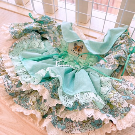 サンプル❤フラワーガーデンワンピ｛ミント｝　胴33　丈25
