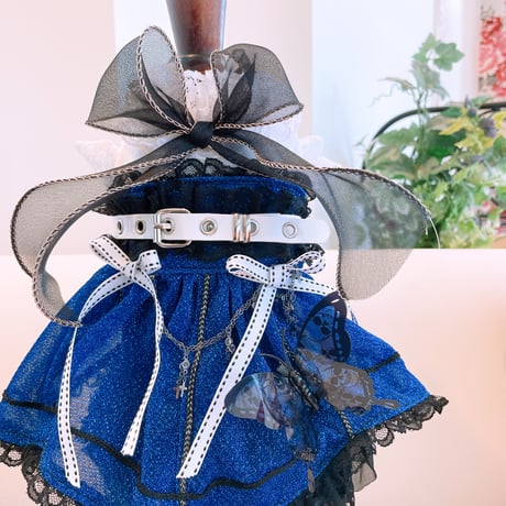 サンプルスターダストブルーハロウインワンピ　　胴32　丈25