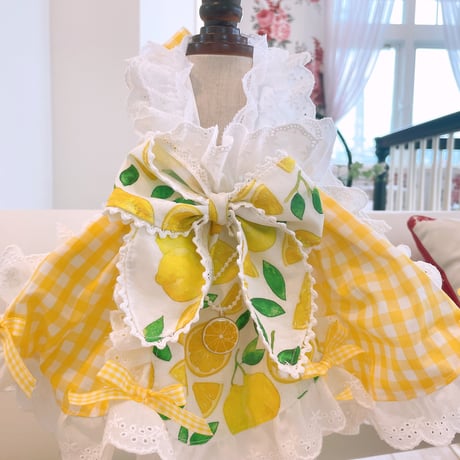 現品夏ワンピ❤檸檬ふんわりワンピ　胴38　丈26