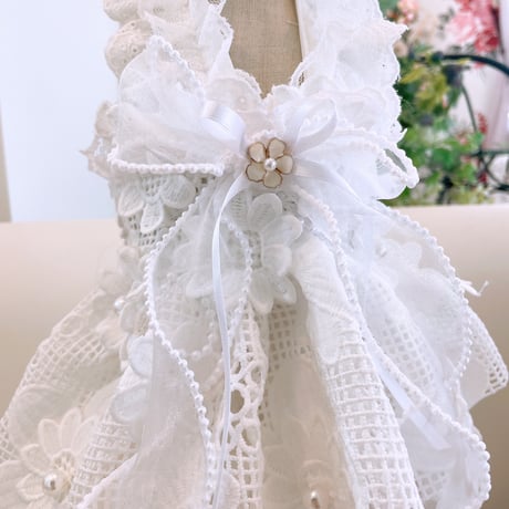 サンプル❤ホワイトフラワーガーデンワンピ　胴33　丈23