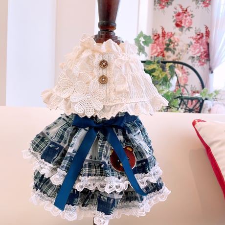 サンプル❤マドラスチェック重ね着風ワンピ
