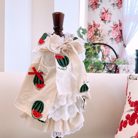 サンプル❤ふんわりスイカワンピ｛生成り｝　胴36　丈26