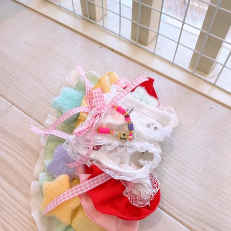 サンプル❤カラフル虹のキャミワンピ　胴30　丈23