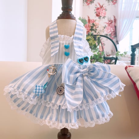 現品夏ワンピ❤サマーストライプワンピ