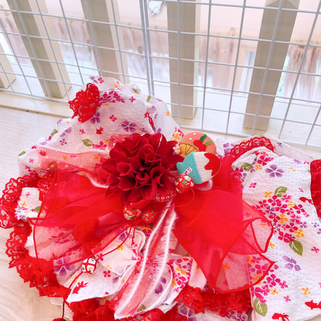 サンプル❤金魚と紫陽花浴衣ワンピ　胴36　丈25