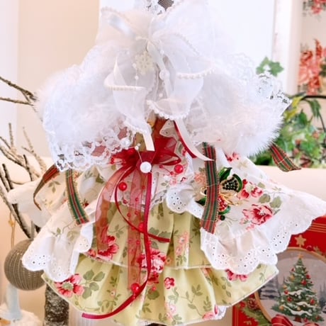 クリスマス❤ナチュラルクリスマスフラワーワンピ＾＾