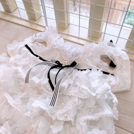 現品夏ワンピ❤花びらチュールワンピ