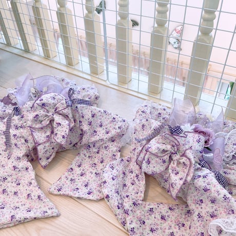 現品浴衣ワンピ❤パープルリバテイ浴衣ワンピ