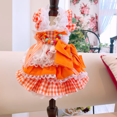 サンプル❤サマーオレンジワンピ　胴31　丈23