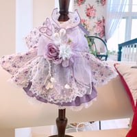 現品浴衣ワンピ❤パープルリバテイ浴衣ワンピ　　胴35  丈23