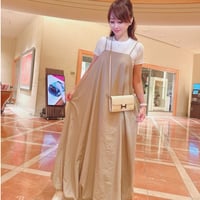 裾バルーンバックギャザーキャミワンピース