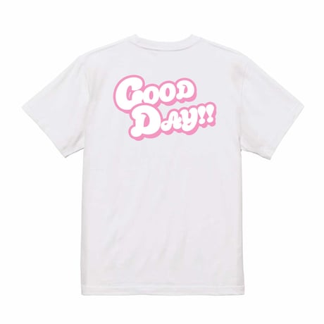渡辺美奈代オリジナル『GOOD DAY!!』Tシャツ　ホワイト×ピンク
