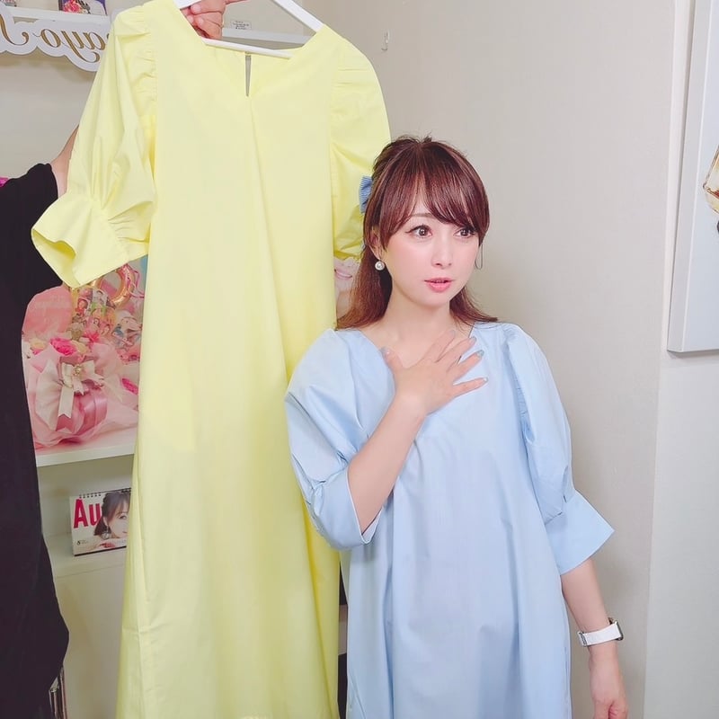 Vネックパフスリーブワンピース | Minayo Select