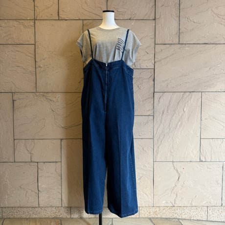 センタープレスデニムサロペット