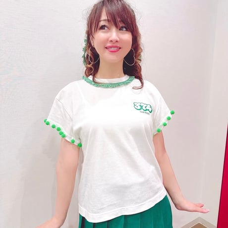 渡辺美奈代オリジナル『GOOD DAY!!』Tシャツ　ホワイト×グリーン