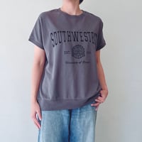 カレッジ刺繍ピグメントスウェットTシャツ