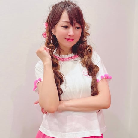 渡辺美奈代オリジナル『GOOD DAY!!』Tシャツ　ホワイト×ピンク