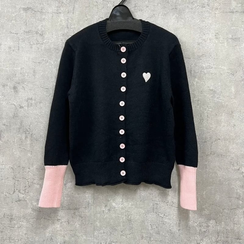 ハート刺繍配色カーディガン | Minayo Select
