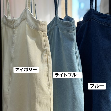 センタープレスデニムサロペット