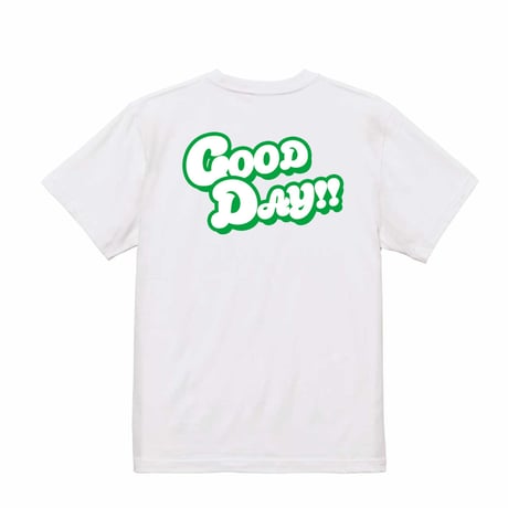 渡辺美奈代オリジナル『GOOD DAY!!』Tシャツ　ホワイト×グリーン