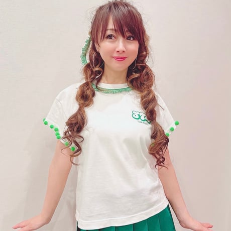 渡辺美奈代オリジナル『GOOD DAY!!』Tシャツ　ホワイト×グリーン