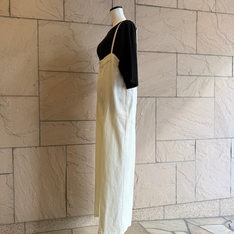 センタープレスデニムサロペット