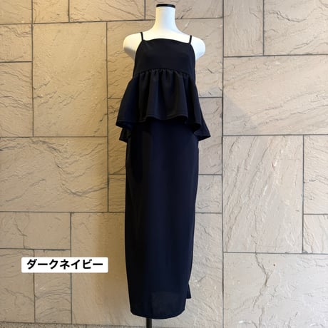 ペプラムキャミワンピース