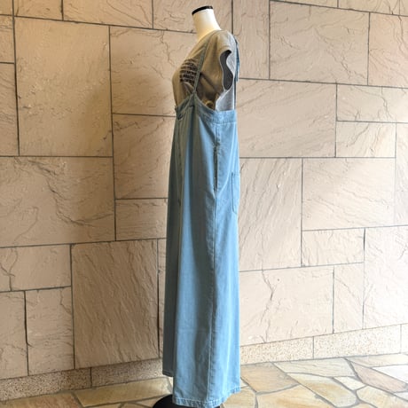 センタープレスデニムサロペット