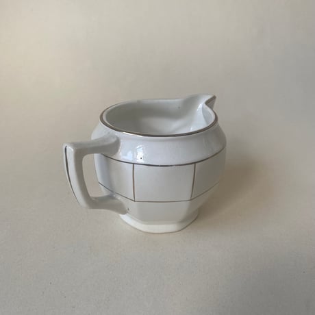 1920年代　サルグミンヌ　サーヴィス・ド・テ　白い陶器とゴールドのライン　15点セット