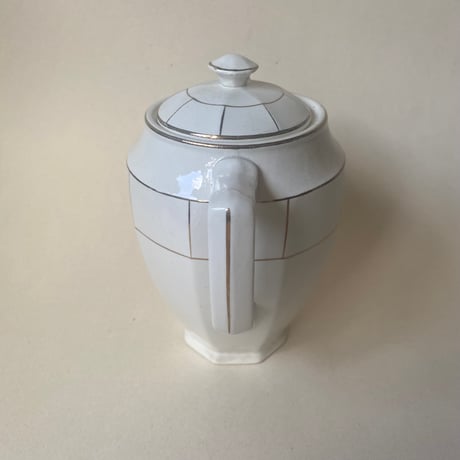 1920年代　サルグミンヌ　サーヴィス・ド・テ　白い陶器とゴールドのライン　15点セット