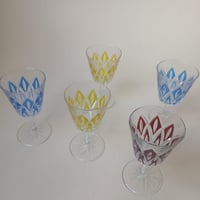 １９５０年代　VMC  アルルカン　切り子グラス　5点セット