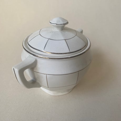 1920年代　サルグミンヌ　サーヴィス・ド・テ　白い陶器とゴールドのライン　15点セット