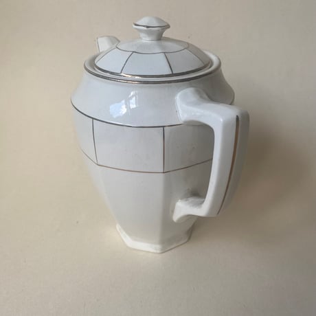 1920年代　サルグミンヌ　サーヴィス・ド・テ　白い陶器とゴールドのライン　15点セット
