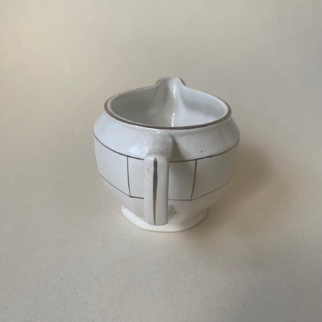 1920年代　サルグミンヌ　サーヴィス・ド・テ　白い陶器とゴールドのライン　15点セット