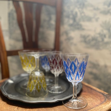 １９５０年代　VMC  アルルカン　切り子グラス　5点セット