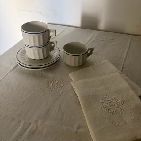 １９００年　ナップとセルヴィエット　７点セット　コットンとリネン　メティス