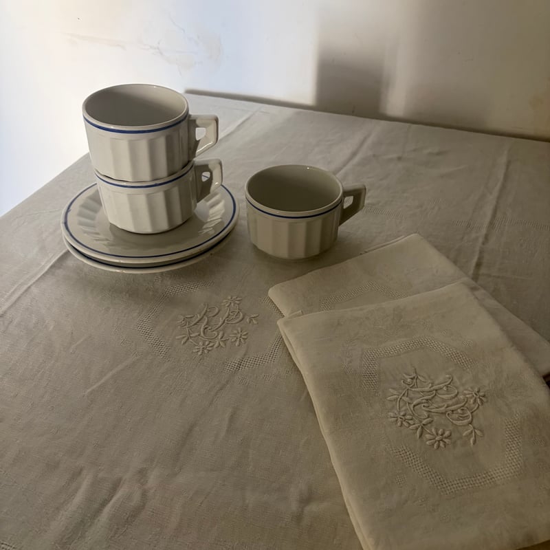 1900年 ナップとセルヴィエット 7点セット コットンとリネン