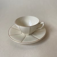 １９２０年代　ディゴワン　ラム・シャバー　カップ&ソーサー　ゴールドのストライプ