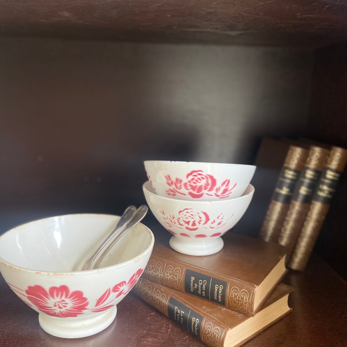 希少 19世紀 ディゴワン サルグミンヌ カフェオレボウル C 1920年代 ディゴワン・サルグミンヌ カフェ・オ・レボウル 花柄