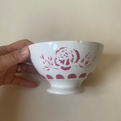 1970年代　サルグミンヌ　カフェ・オ・レボウル　薔薇柄　ルージュ　2点セット