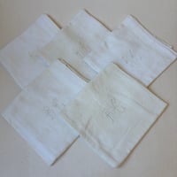 1900年　セルヴィエット　5点セット　コットン100%　　ダマスク織り 　イニシャル