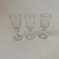 １９７０年代　リキュール・グラス　鋳造ガラス　3点セット