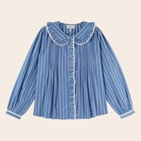 EMILE ET IDA エミールエイダ  ストライプフリルカラーブラウス