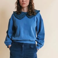 EMILE ET IDA エミールエイダ   デニムリボンカラー付きスウェット