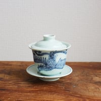 染付鳳凰文蓋碗セット /  吉田崇昭